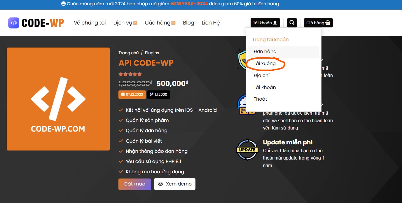 Hướng dẫn cài đặt plugin API CODE-WP